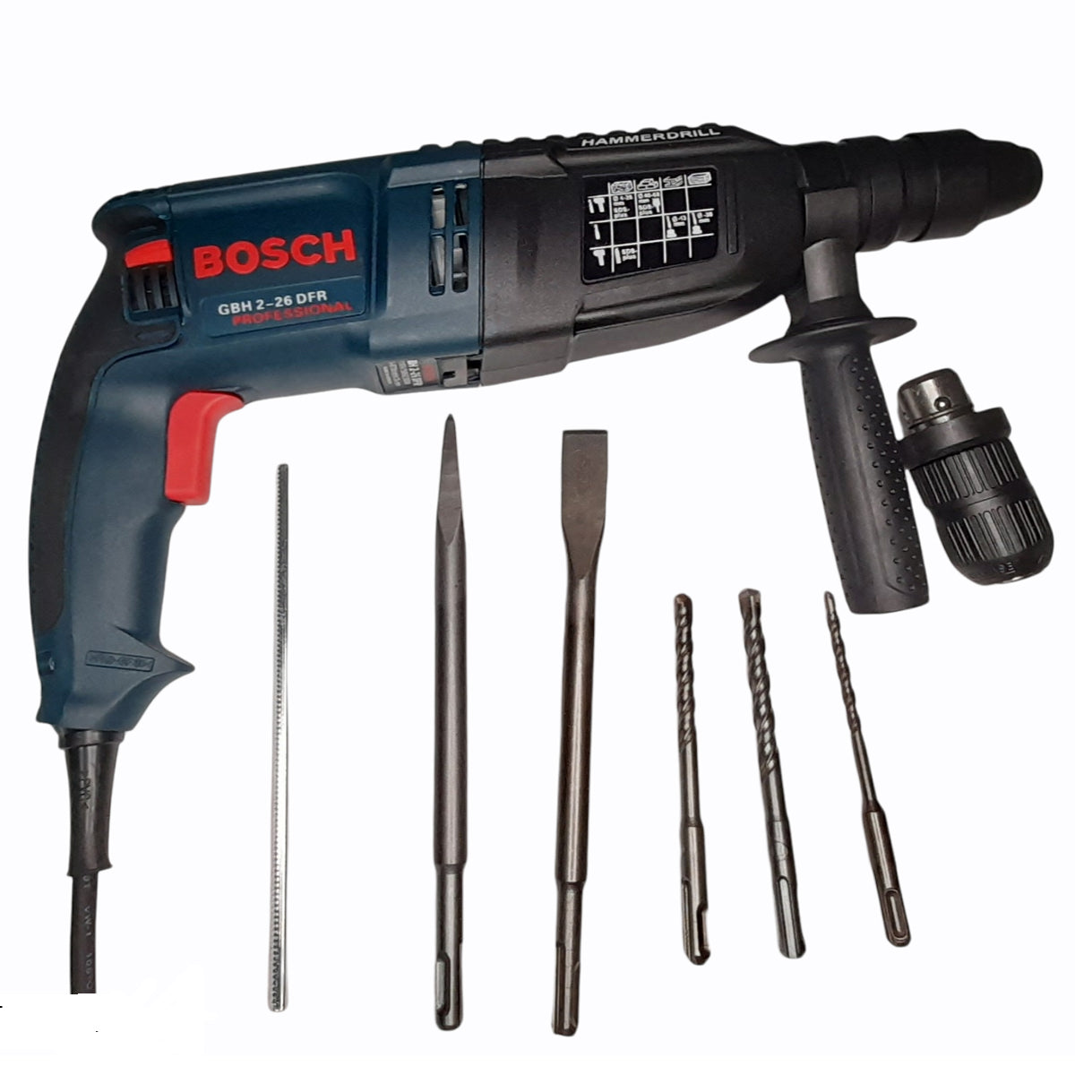 Taladro Rotomartillo Doble Mandril Azul